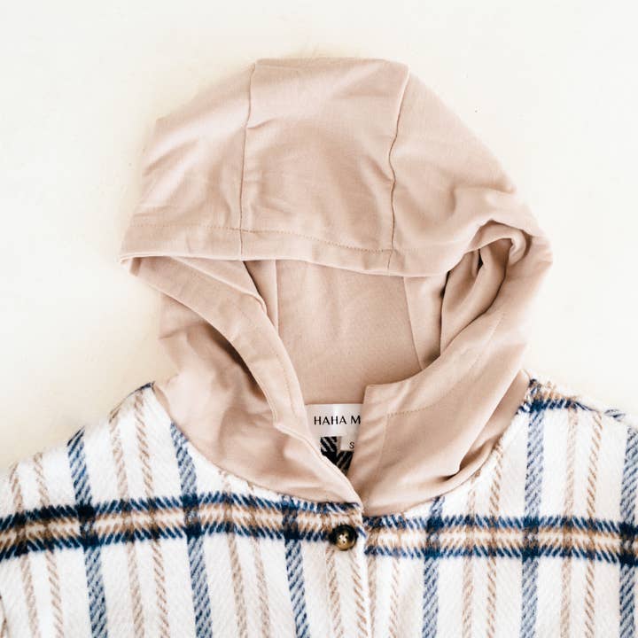 HAHA MAMA Clothing - Wholesale Jacket - Kids - Cream & Navy Plaid Flannel - Child2