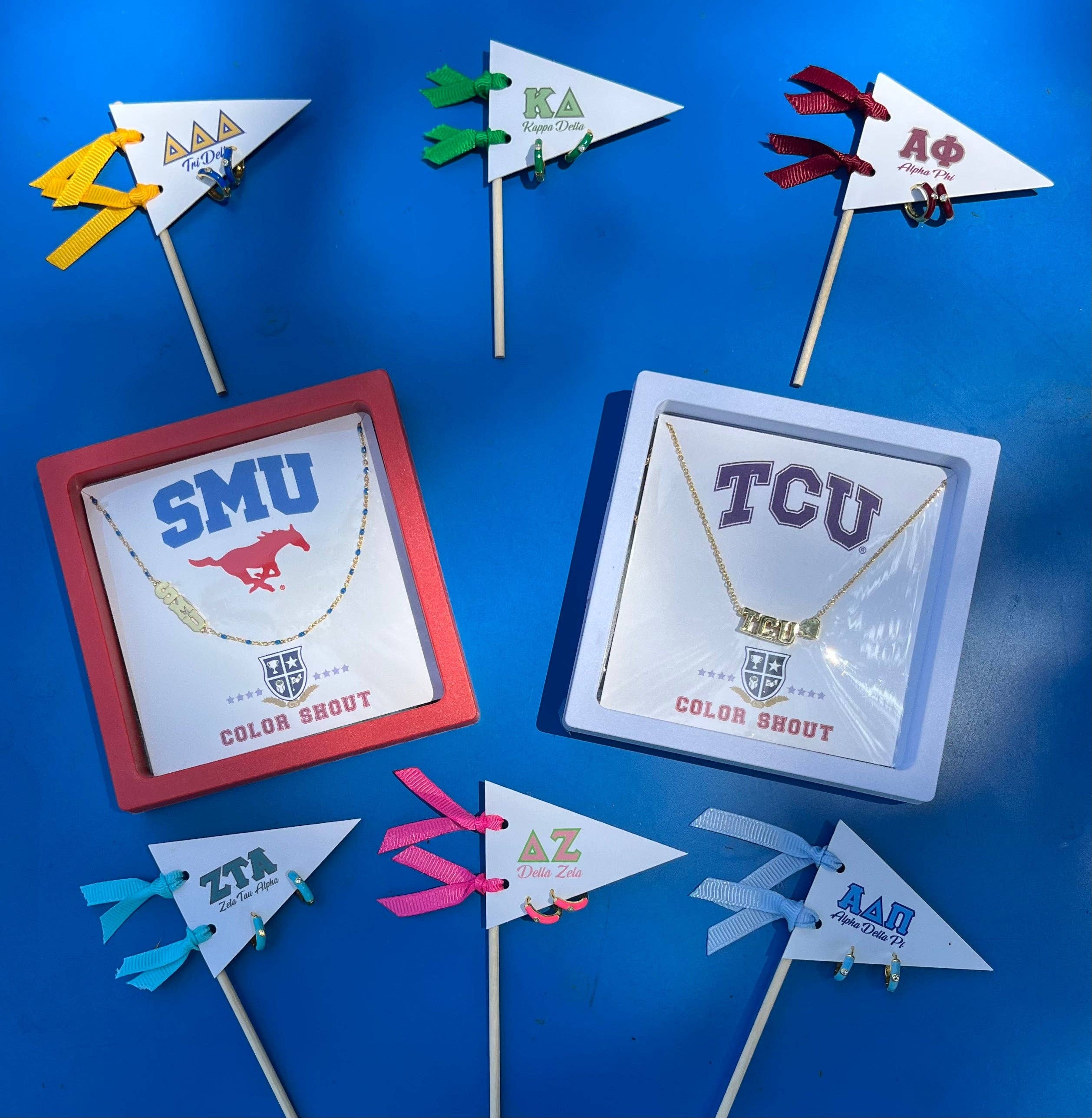 Color Shout - Vente Anneau/bague à empiler - R201-Couleurs de sororité : Ensemble de 2 bagues empilables en émail11