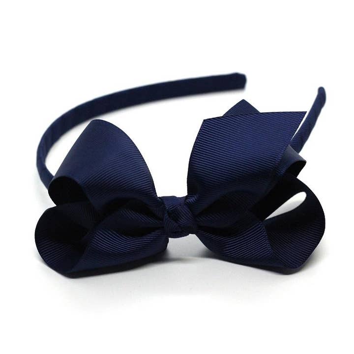 Bow Headband Navy for wholesale by Ribbies