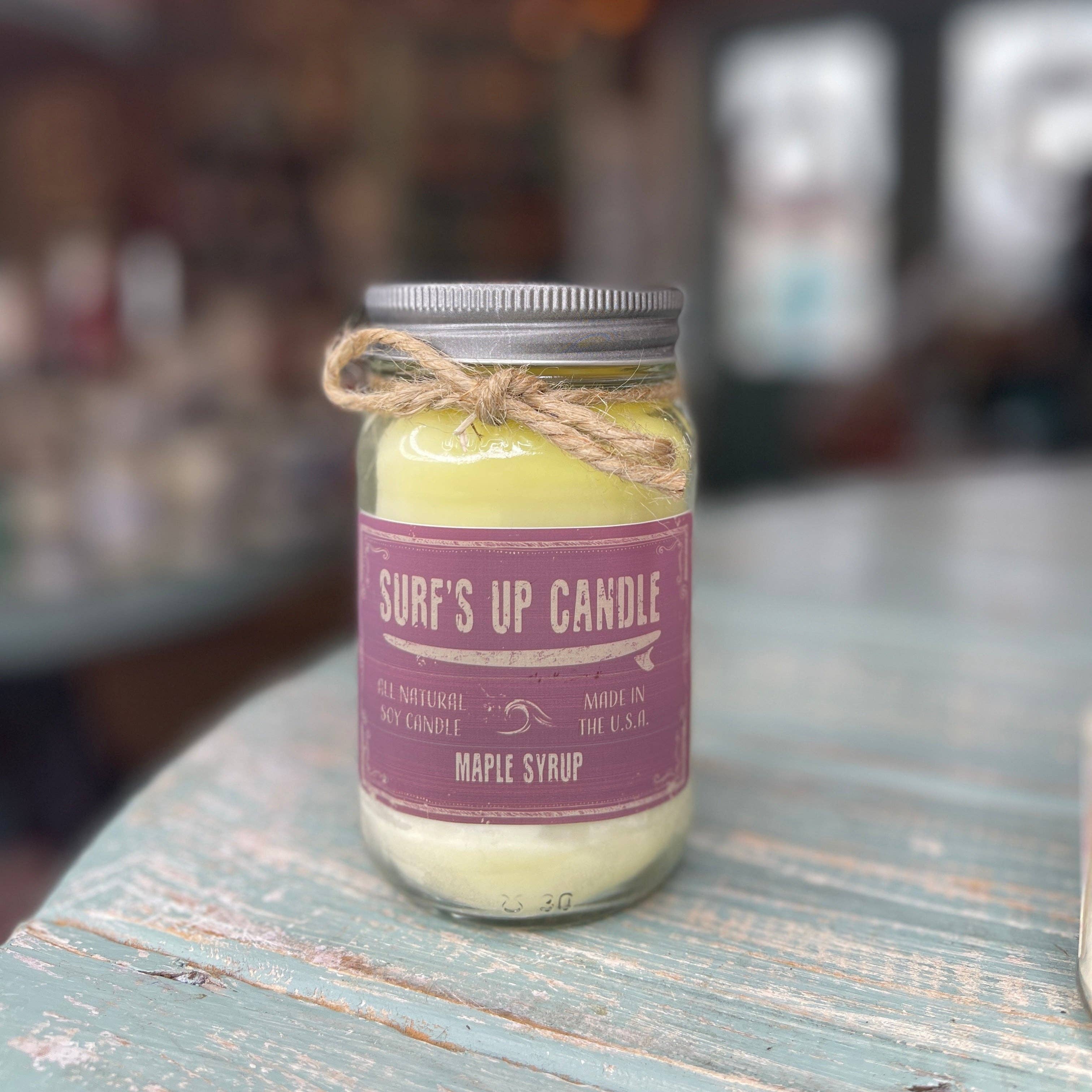 Surfs Up Candle - Wholesale Jar/Filled Candle - Maple Syrup Mason Jar Candle - Original Collection1