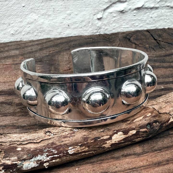 Steampunk Silver Cuff Bracelet / Tribal / Festival Fashion Boho / Ethnic / Rustic / Bohemian / Hippie / Jewellery / Adjustable / Unisex / for wholesale by Kaali Boutique