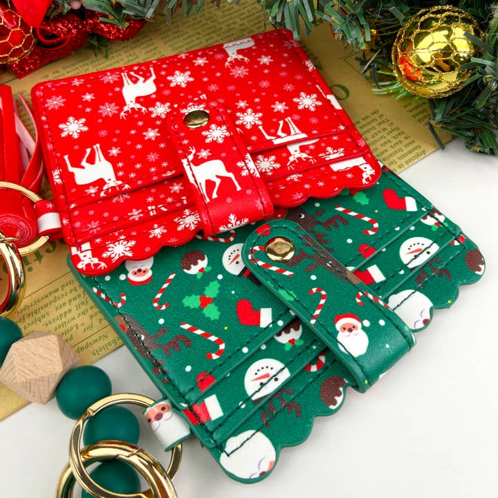 SoapElenGlen – wholesale Keychain bracelet – Christmas Gift Card Holder Silicone Bead Bracelet Keychain11