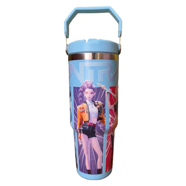 Auraquise - Wholesale Insulated Mug/Tumbler - K-Pop Demon Hunters 30oz Stainless Steel Vacuum Tumbler with Handle and Straw, Insulated Car Mug Merch