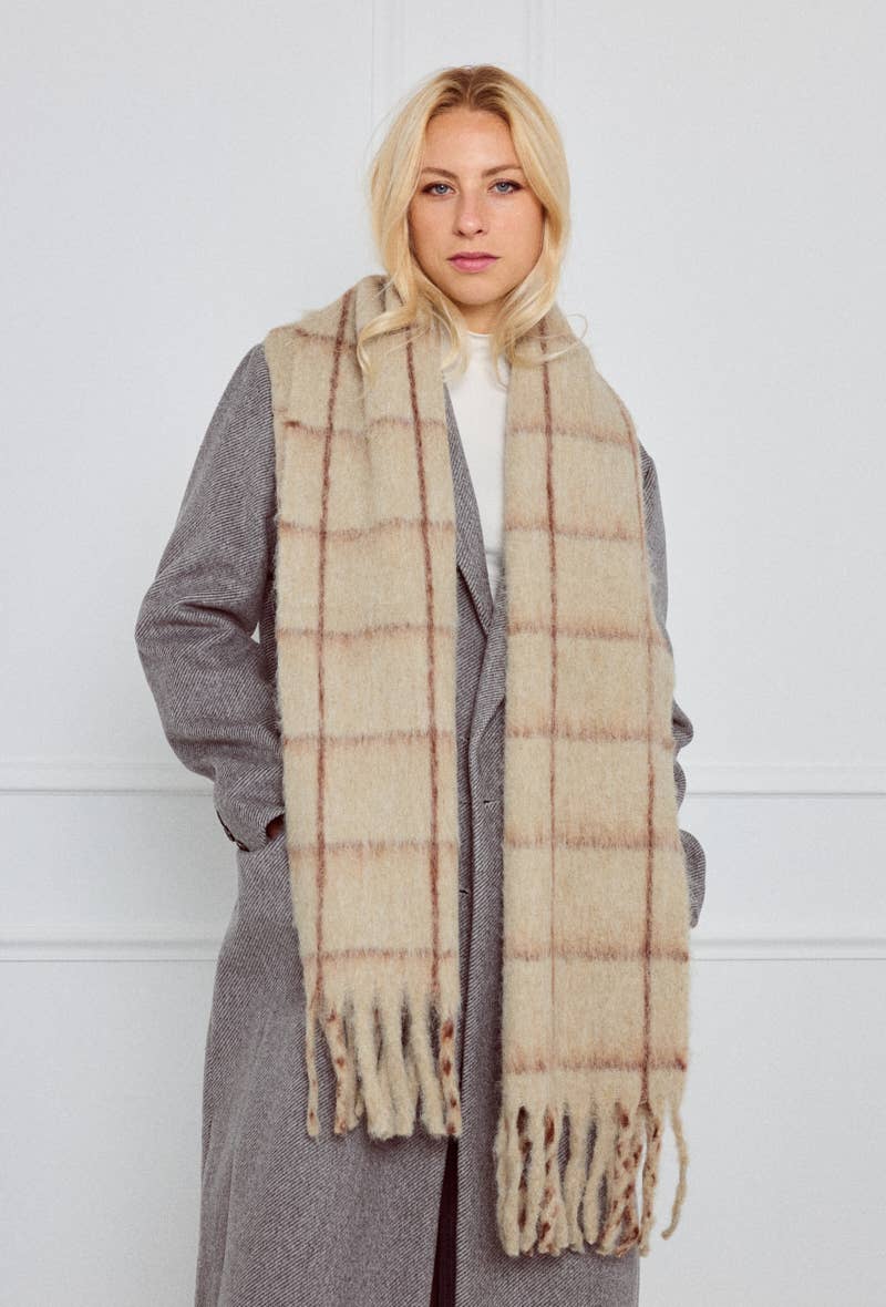 BYREN | ÉLINE L'ATELIER - Wholesale Scarf - Women's - Checked wool scarf FL214DF4