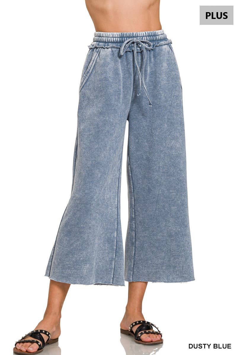 42POPS - Wholesale Pants - Women's - ',,...Plus Acid Wash Palazzo Sweatpants With Pockets3