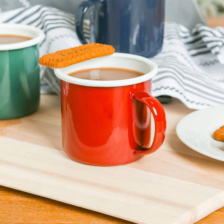Rinkit Ltd - Wholesale Coffee Mug - Argon Tableware Coloured Enamel Mug - 375ml - Red