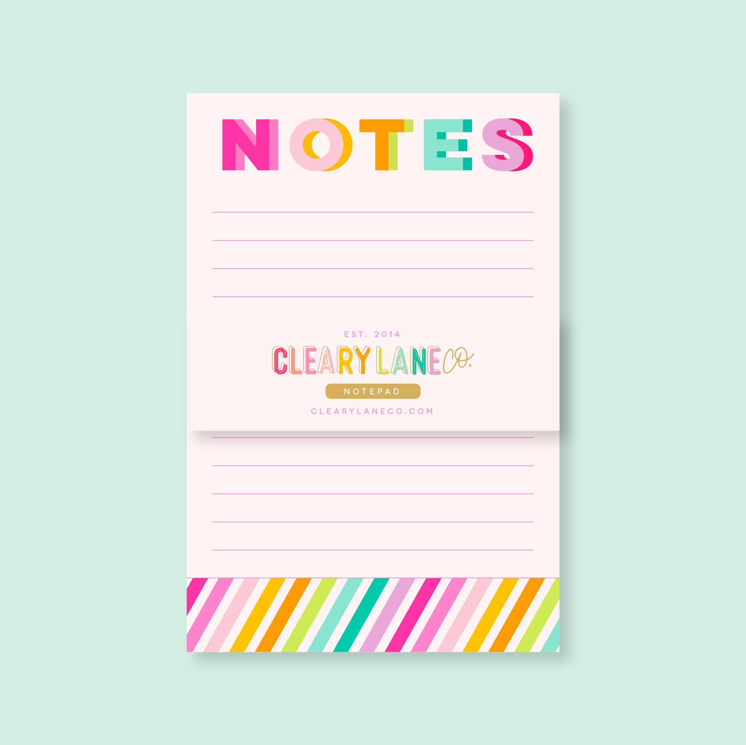 Cleary Lane - Wholesale Notepad - Notepad | 4"x6" | Rainbow Stripes