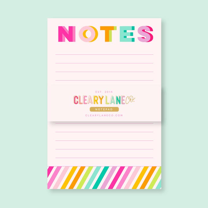 Notepad | 4"x6" | Rainbow Stripes for wholesale by Cleary Lane