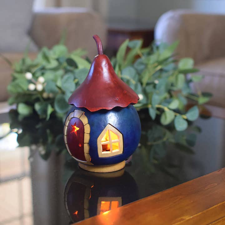 Meadowbrooke Gourds - Wholesale Decorative Tabletop Object - Patriotic Cottage Gourd Luminary1