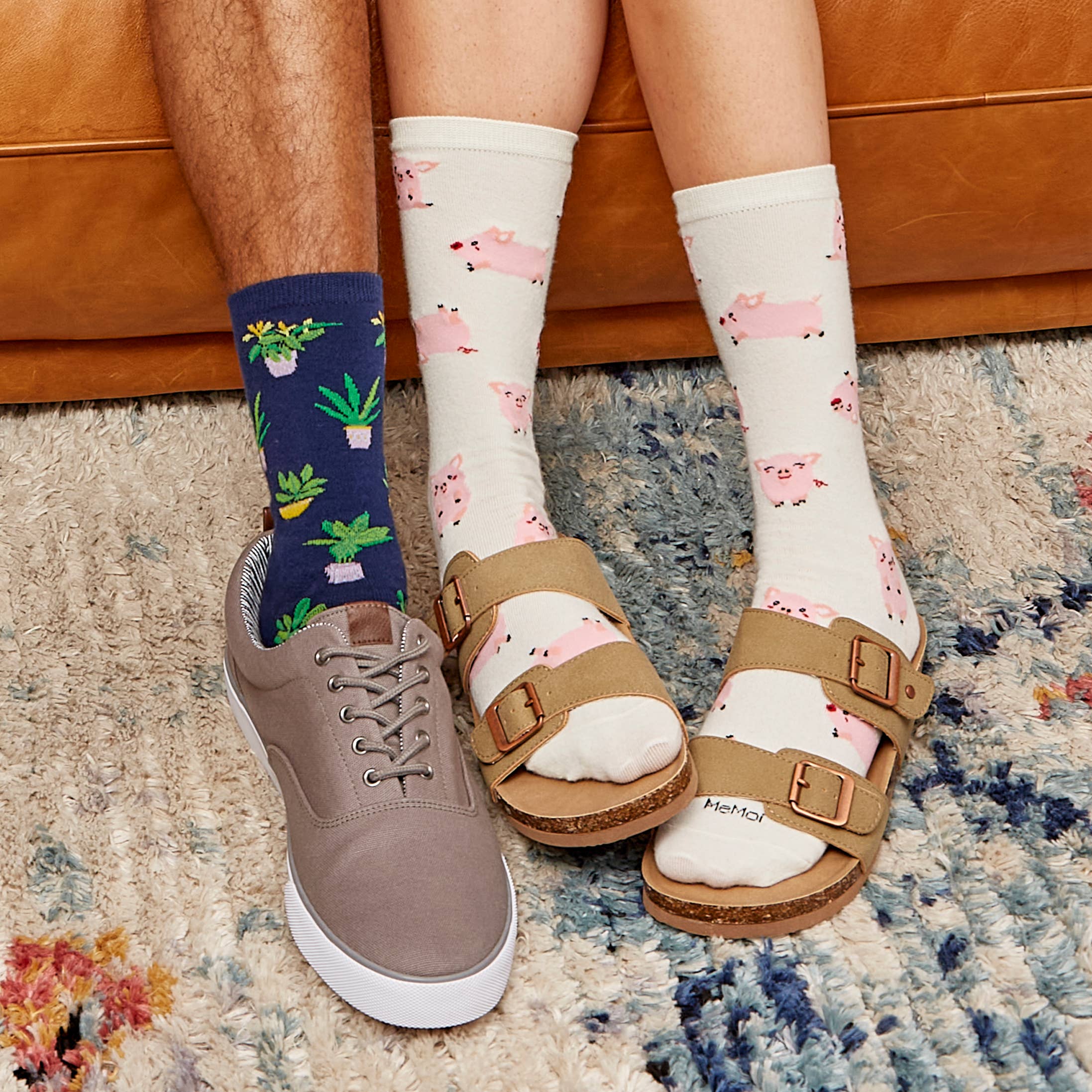 Ivory Miss You Pig Time Crew Sock for wholesale on Faire5