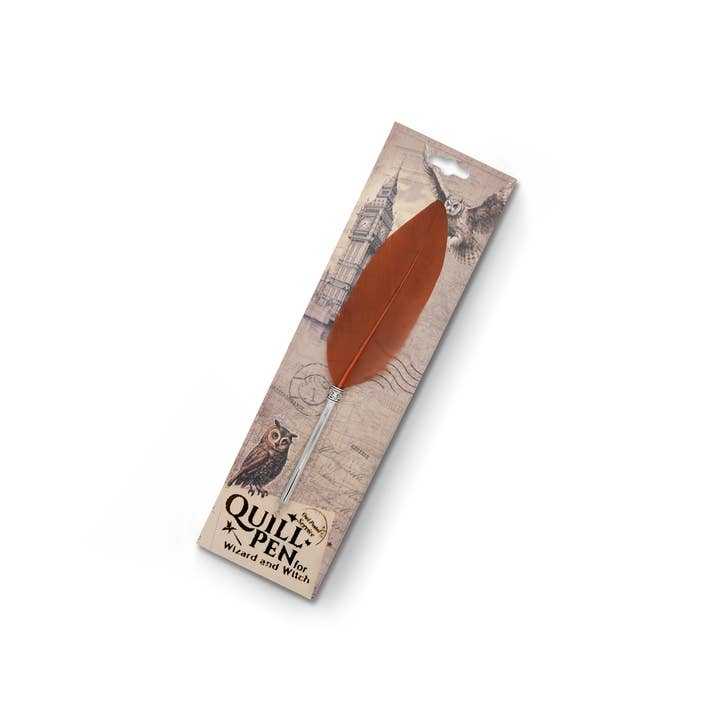 Pack x10 Quill Ball Pen On Backing Card - Caramel for wholesale by Mad Witch Ltd