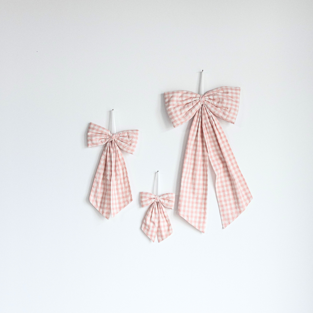 Luxe B Co - Wholesale Christmas Decoration - Pink Gingham Fabric Bows3