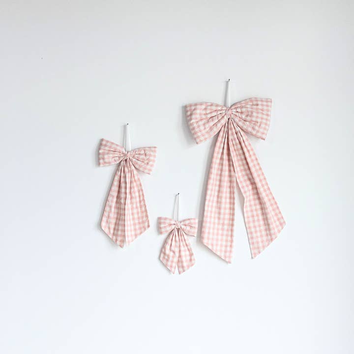Luxe B Co - Wholesale Christmas decoration - Pink Gingham Fabric Bows3