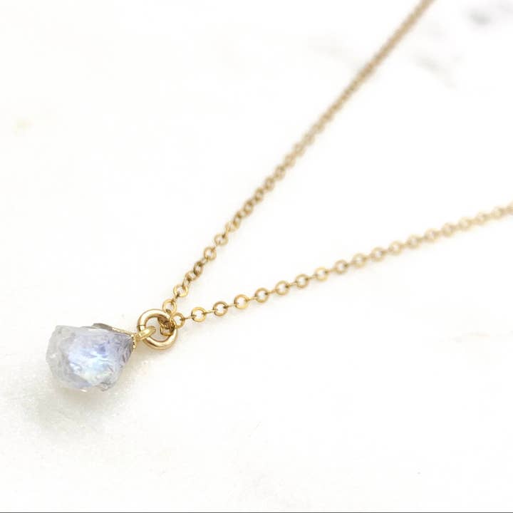 Rough Rainbow Moonstone Necklace for wholesale by Juniper and Stone
