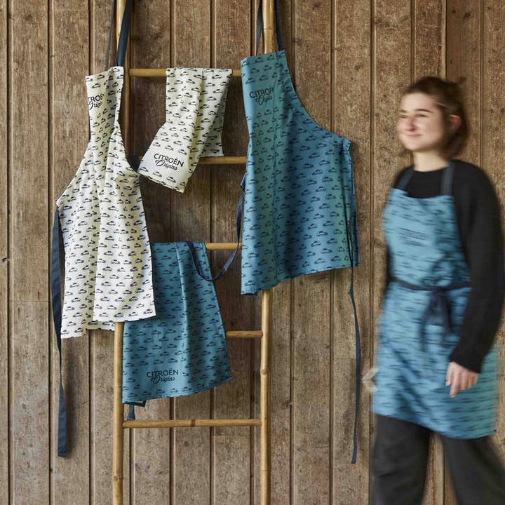 CITROËN - Origins azul - avental impresso para criança 66x75 por atacado de Coucke