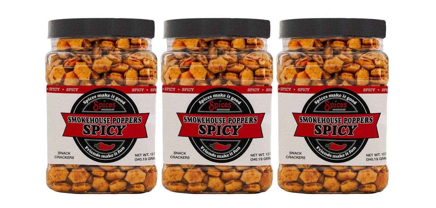 Smokehouse Crackers - Wholesale Crackers - Smokehouse Poppers 3ct  "Tester" 12 oz Jars2