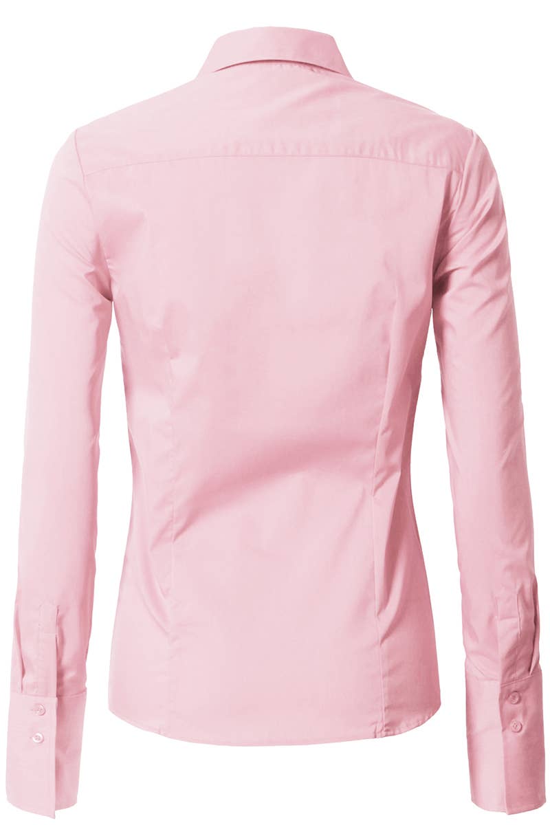 NINEXIS - Vente Chemise à col boutonné – femme - CWTDSL028_Chemises à col boutonné à manches longues108