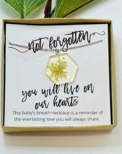 Little Happies Co - Wholesale Pendant/Charm Necklace - Baby's Breath Necklace, Miscarriage Gift, Sympathy Gift1