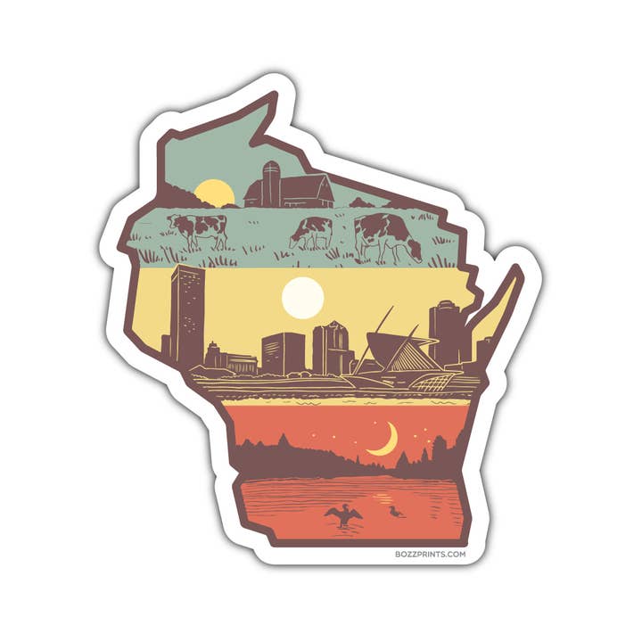 Bozz Prints - Wholesale Sticker - Layers of Wisconsin Sticker/Magnet