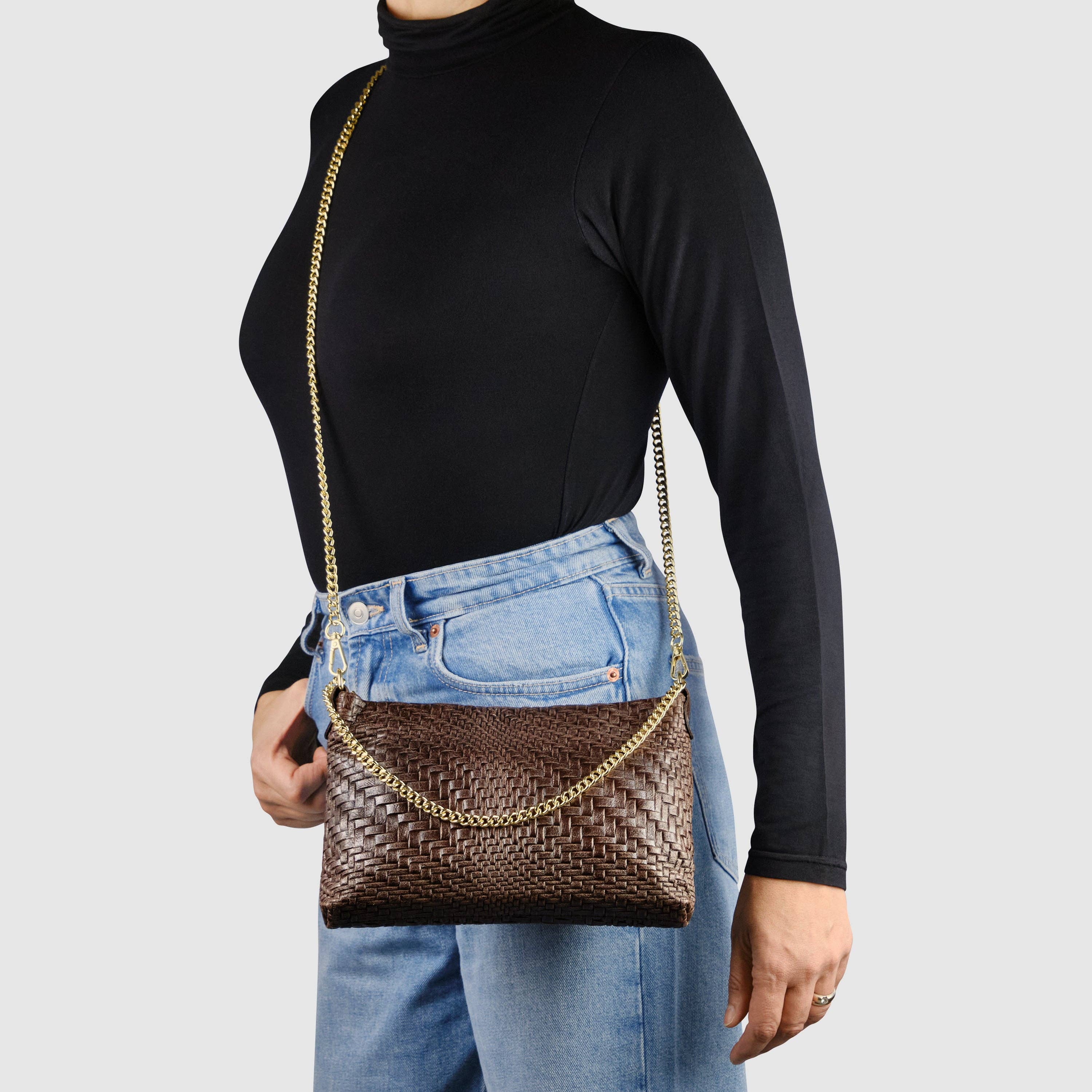 TAKEASY - Vente Sac à bandoulière – femme - Sac bandoulière en cuir suédé à carreaux32