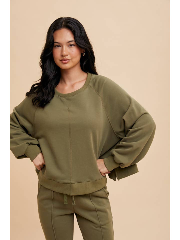 In Loom - Wholesale Sweatshirt - Women's - GARMENT WASHED RAGLAN PULLOVER SWEATSHIRT16