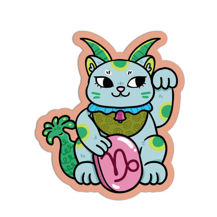 Caprineko Glückskatze Strukturierte Aufkleber für den Großhandel von Girls Printing House