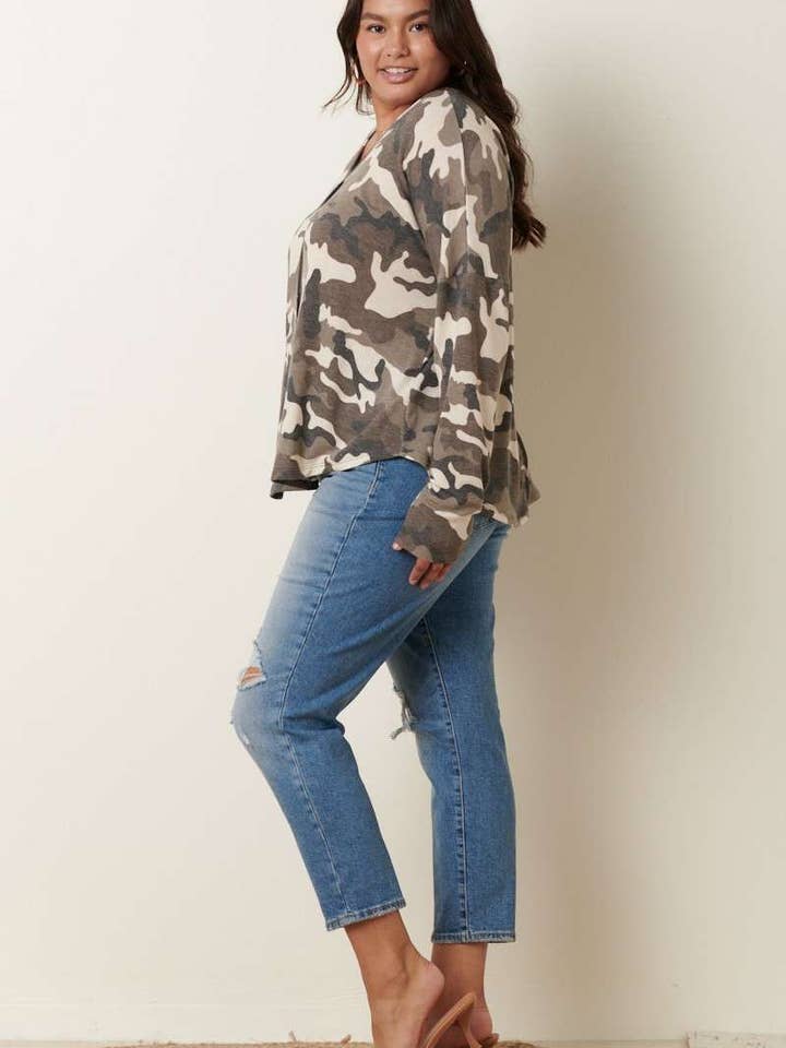 mittoshop - Wholesale Knit Top - Women's - PLUS CAMO V- NECK KNIT TOP9