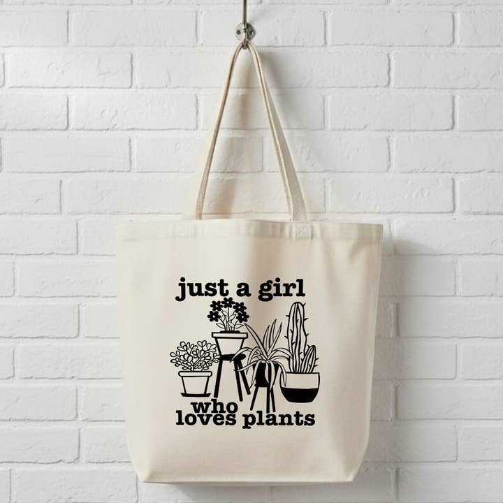 Solo una chica que ama las plantas Bolsa de lona para venta al por mayor de Anna B. Shop