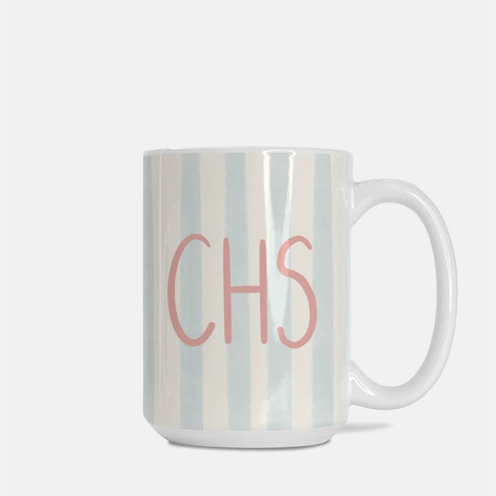 Palm Prints - Wholesale Coffee Mug - Charleston Boardwalk Stripe Mug1