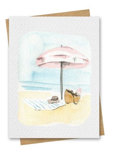 Beach Day Blank Everyday Greeting Card - Inc. Kraft Envelope for wholesale by Paper Kuts