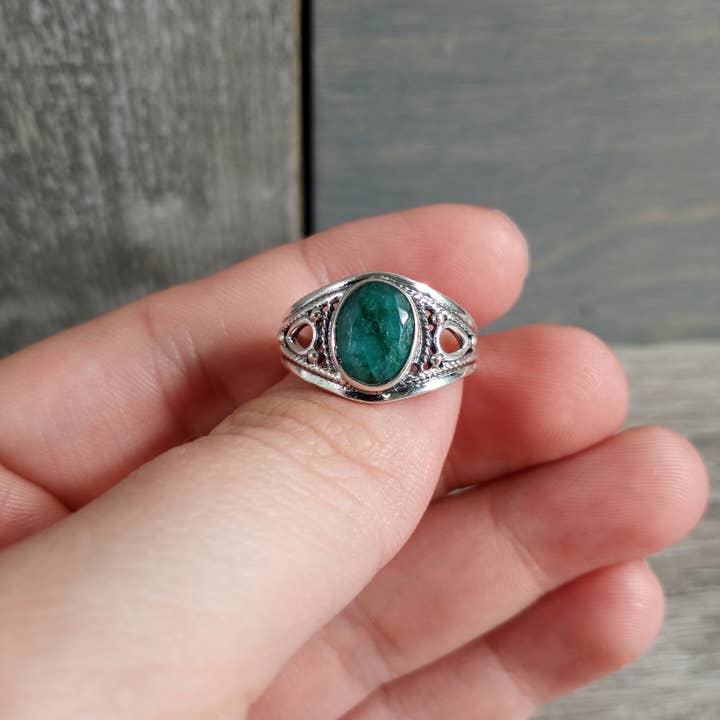 Keystone Crystals - Wholesale Cocktail/Statement Ring - Gemstone Sterling Silver Boho Statement Ring