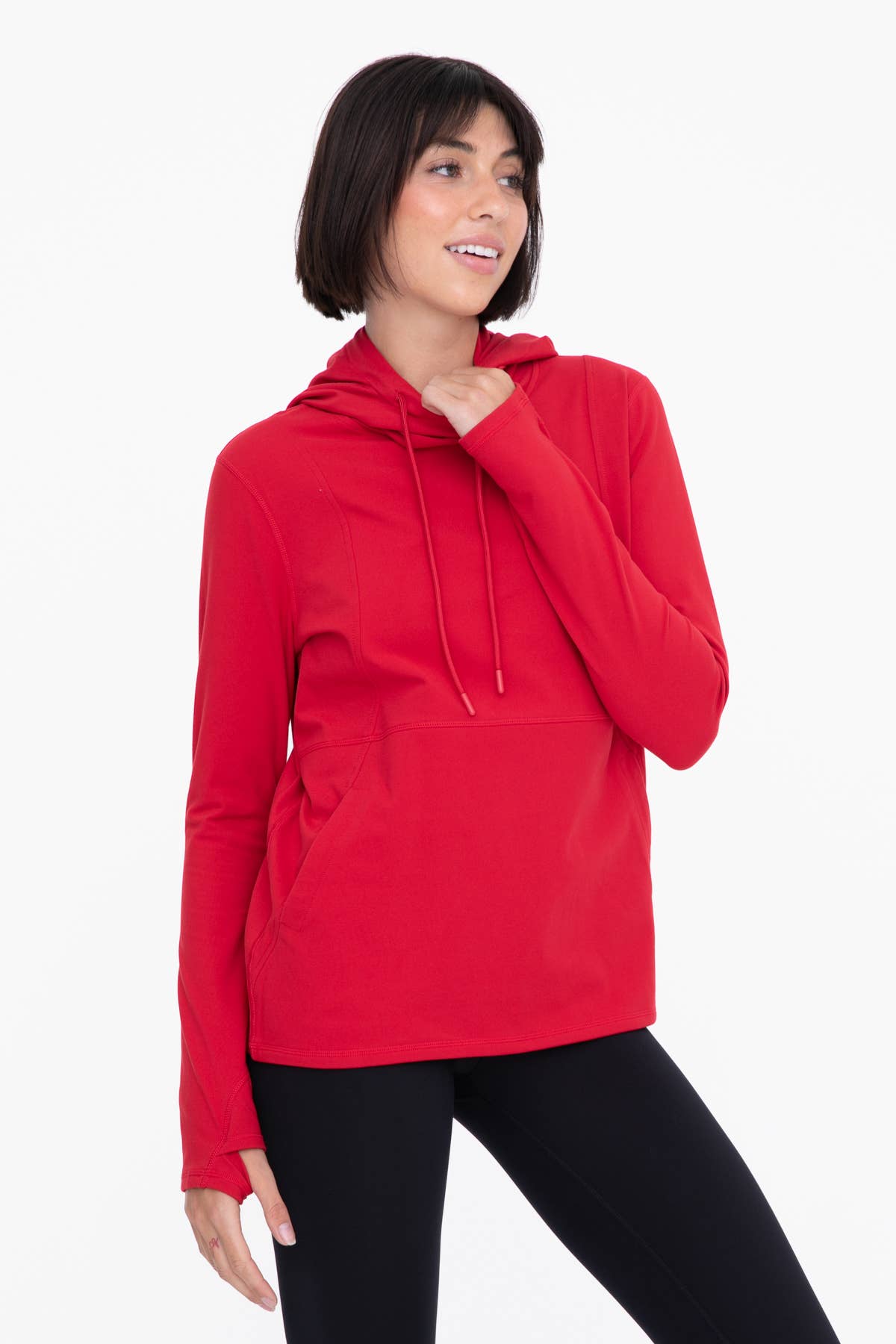 Mono B - Vendita all'ingrosso Felpa con cappuccio - Donna - VERDE - Pullover con cappuccio Boxy Active Essential7