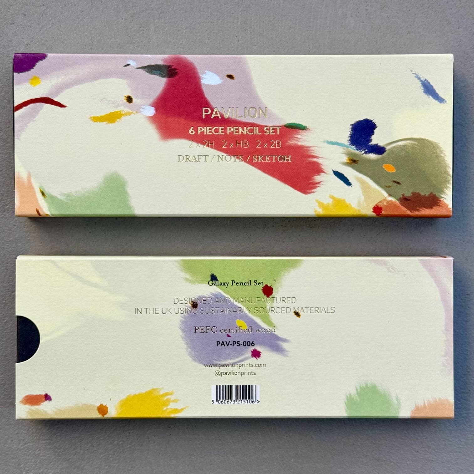 Pavilion - Vente Crayons - Ensemble de 6 crayons - Galaxie de marbre encre peint1