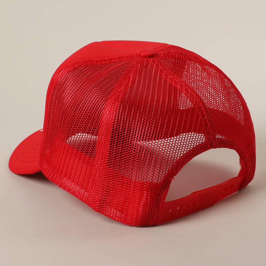 Fashion City - Wholesale Trucker Hat - Unisex - Salty But Sweet Text Logo Printed Mesh Back Trucker Hat25