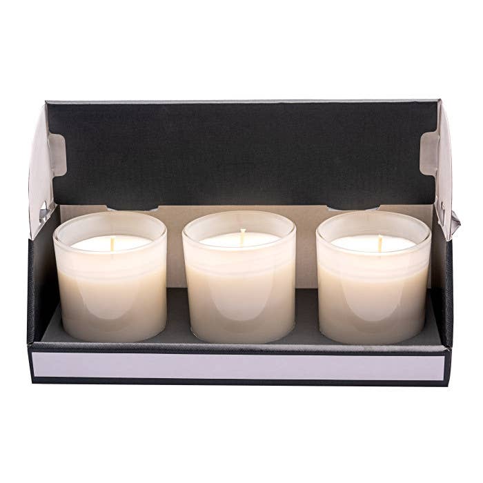 London Luxury Candle Supplies - Wholesale Kaarsenhouder - Set van 3 parelmoer witte kaarsglazen van 20 cl2