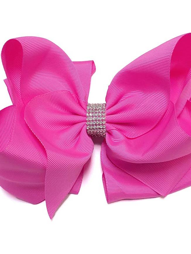 GARDEN ROSE RHINESTONE HAIR BOW. BW-183-S 5PCS/$10 for wholesale by Kids Charm Online