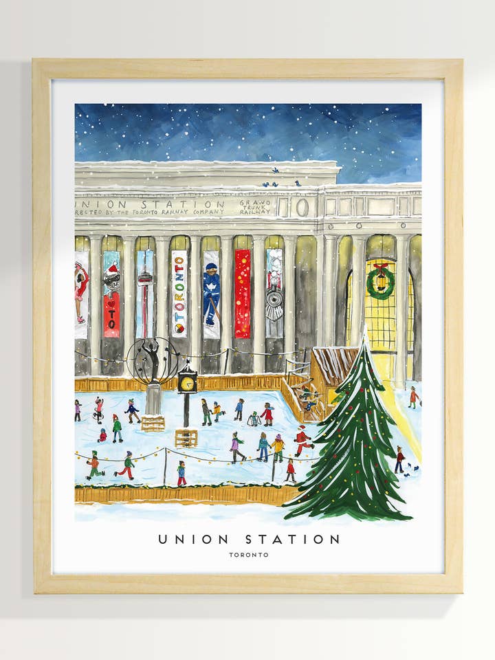 Stampa artistica 8x10 pollici della Stazione Union di Toronto per la vendita all'ingrosso da parte di The Paperhood