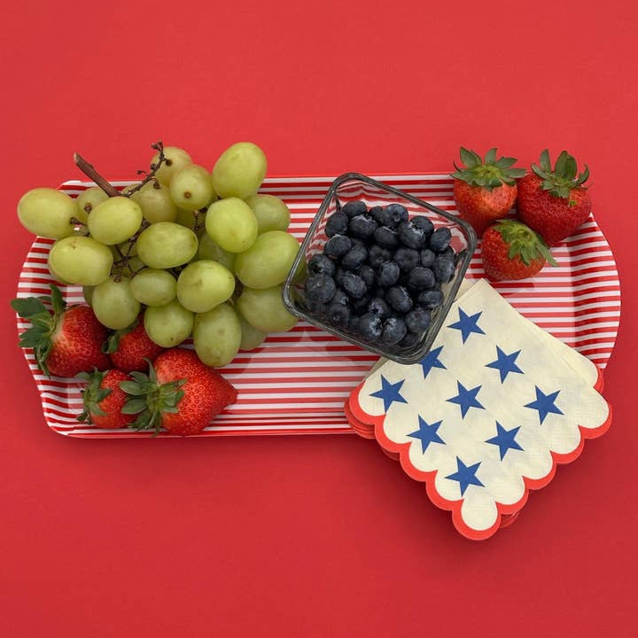 Sprinkles & Confetti Party Supplies - Wholesale Serving Tray - Red Stripe Melamine Multi Purpose Party Tray for Appetizers & Desserts4