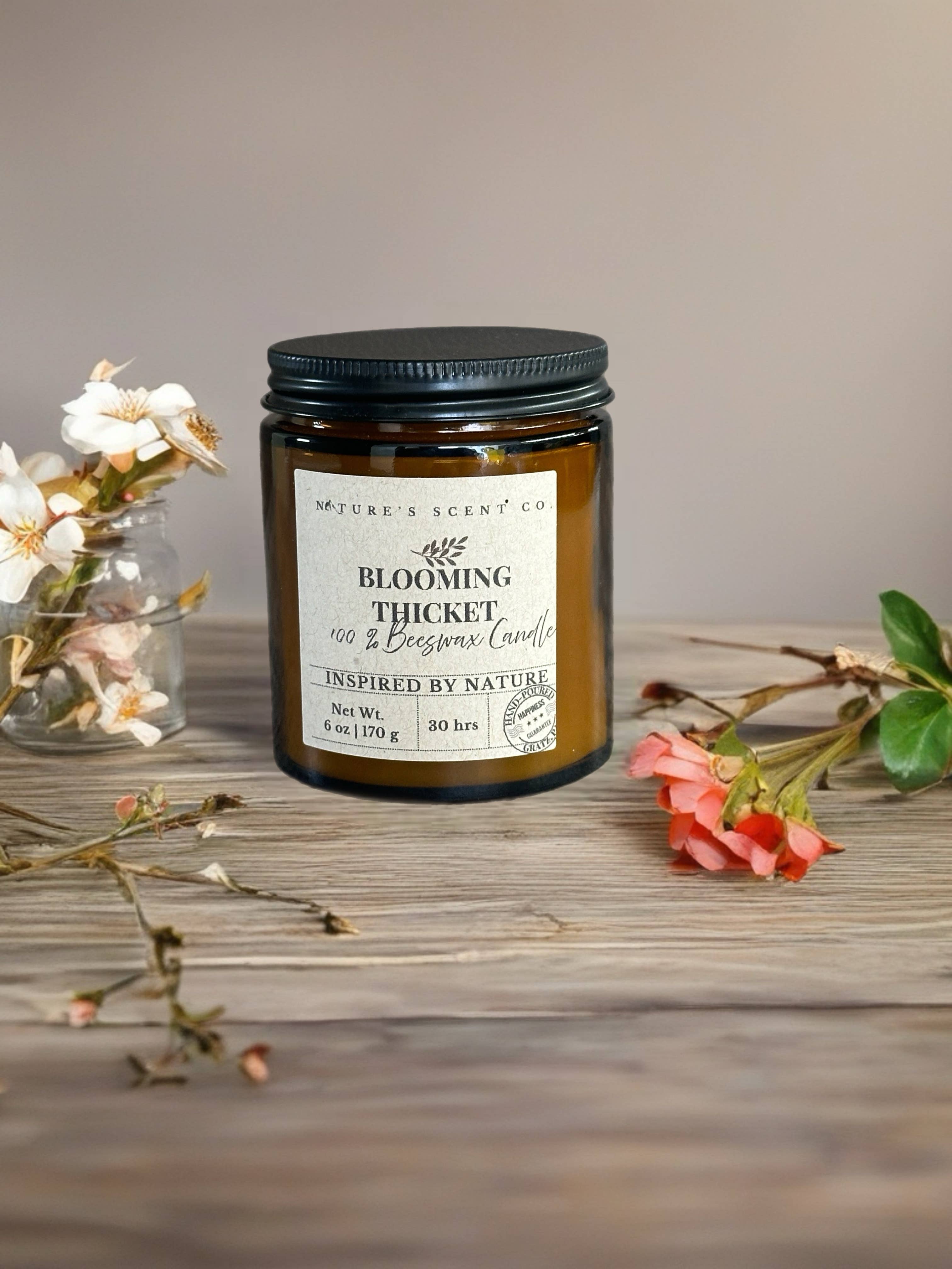 Nature’s Scent Co - Vente Bougie en bocal - Bougie en cire d'abeille Blooming Thicket1