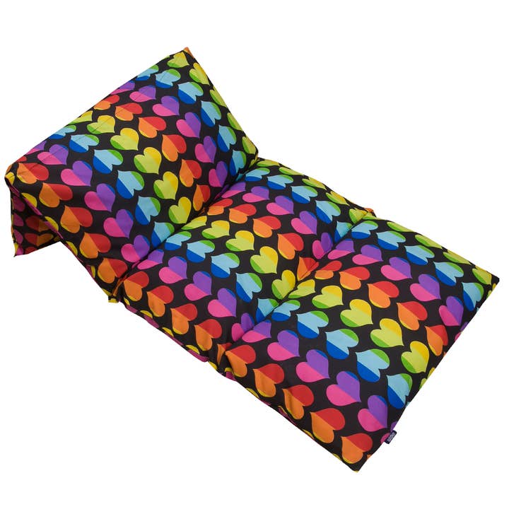 Rainbow Hearts Pillow Lounger for wholesale by Wildkin