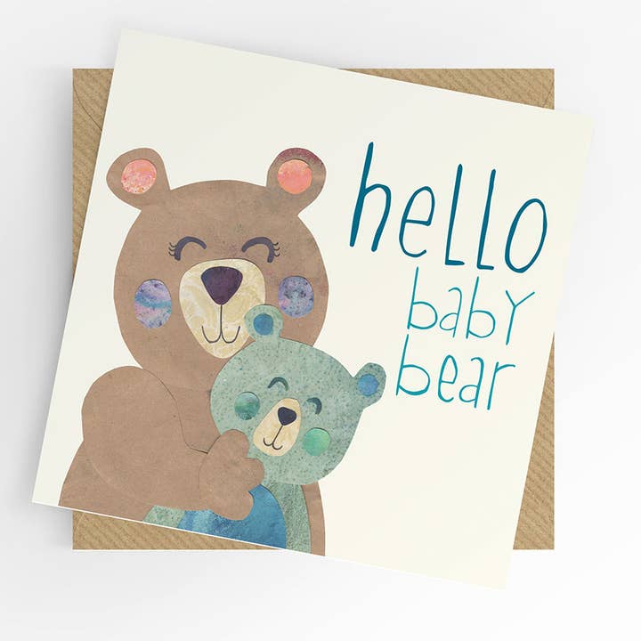 Baby Boy card, Bear for wholesale by Under the Willow Tree