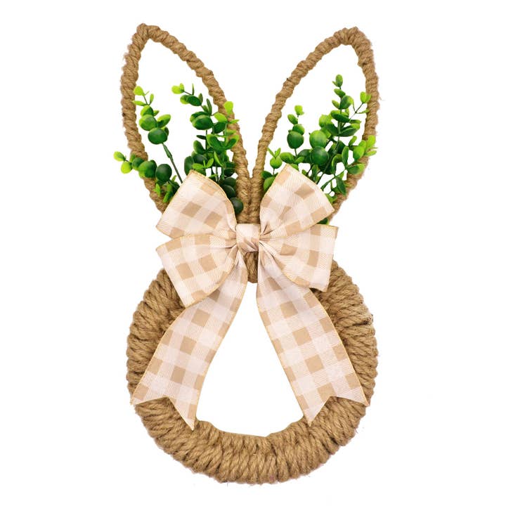 Easter bunny wreath hemp rope wreath door decorations for wholesale by Little Trendy