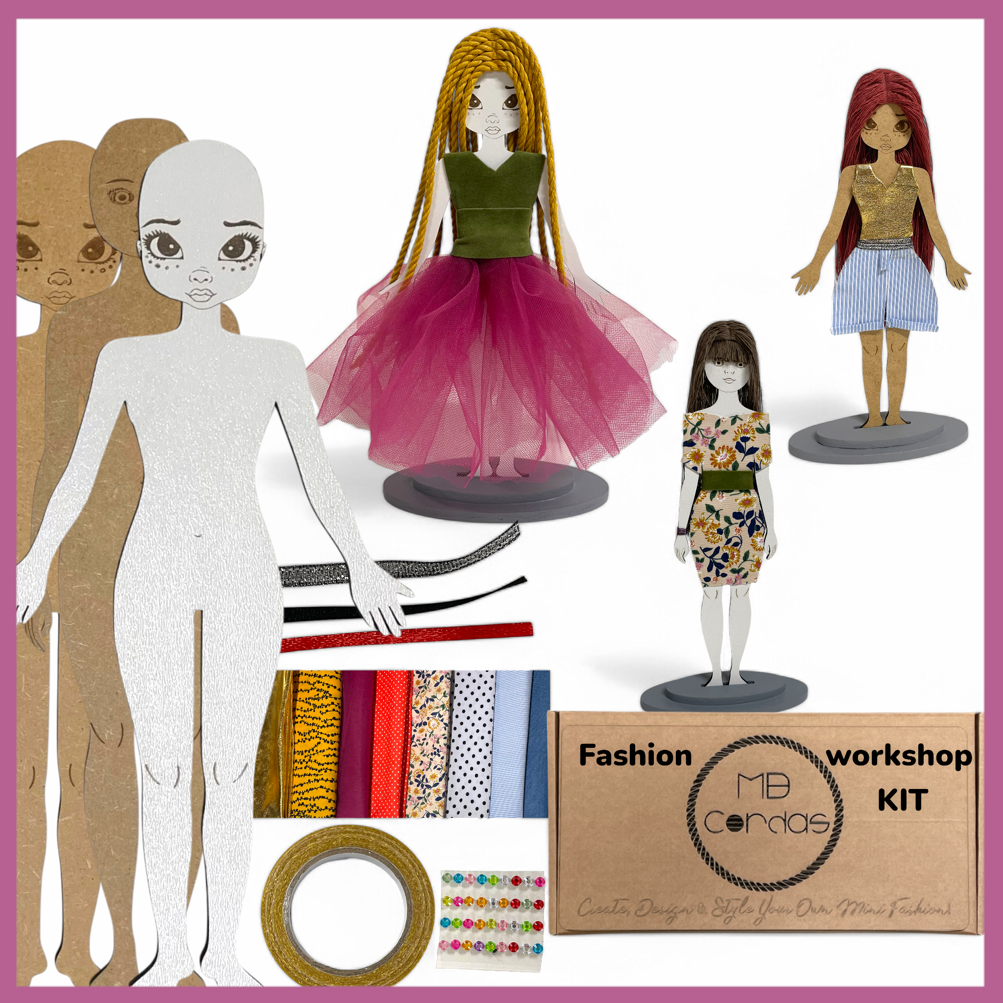 MB Cordas - Wholesale DIY Craft Kit - Fashion Designer Kit Doll Dressmaking Workshop Parties Craft9
