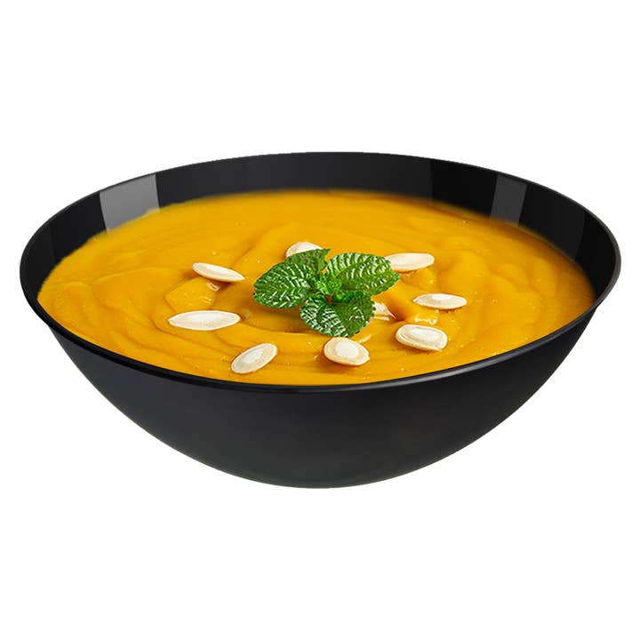 Smarty had a Party - Wholesale Disposable Plate - 32 oz. Solid Black Organic Round Plastic Bowls - 60 pcs2