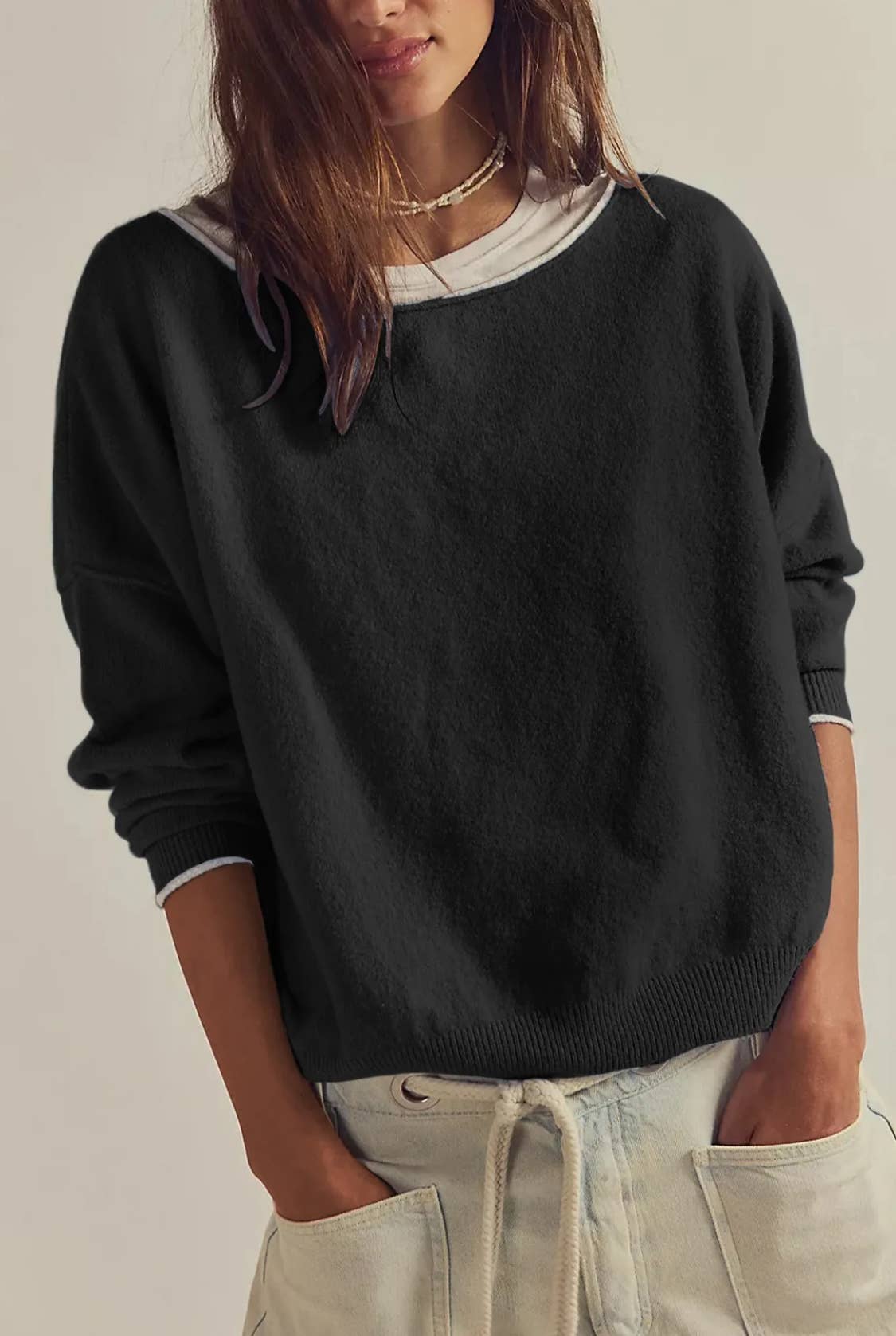 Serenity Collective - Wholesale Knit Sweater - Women's - Color-block Knit Sweater8