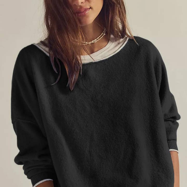 Serenity Collective - Wholesale Knit Sweater - Women's - Color-block Knit Sweater8