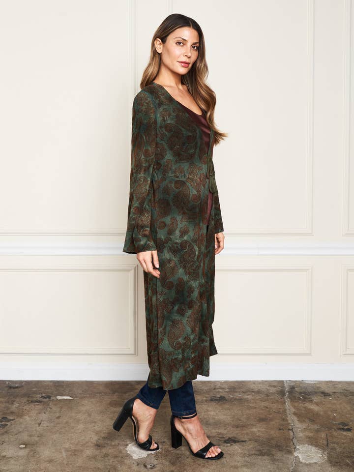 Paparazzi - Wholesale Kimono - Women's - 5705-MAK Flocked ITY Kimono w/ Tie Front7