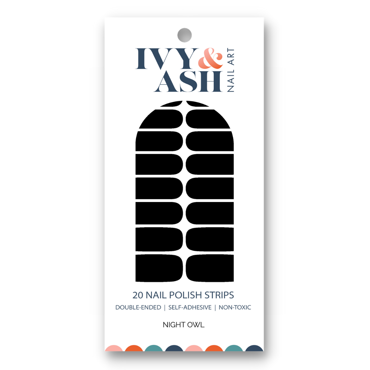 Ivy & Ash - Wholesale Nail art/sticker - Night Owl | Effen zwarte nagellakstickers0