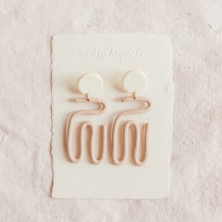 REMOVED BRAND - Wholesale Dangle Earrings - Pink abstract clay earrings1