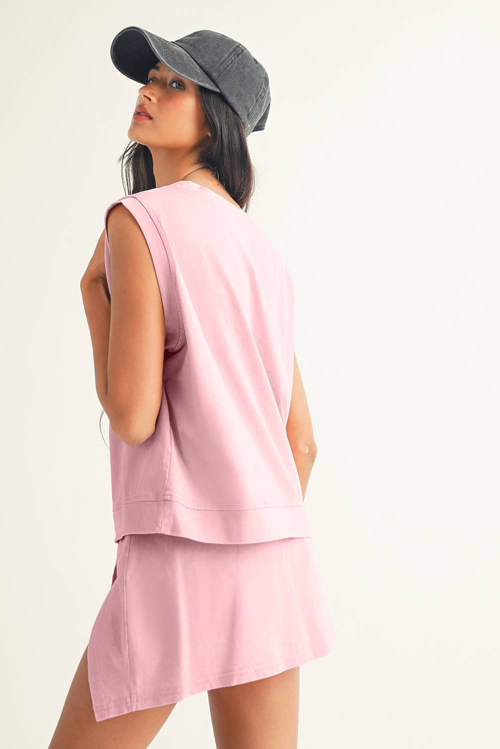 Little Daisy Closet - Vente Ensemble haut et jupe - Femme - Ensemble 2 pièces LDC débardeur effet minéral jupe fendue doublée7